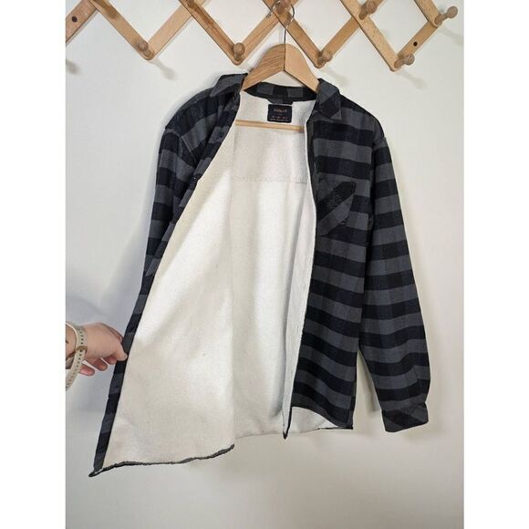 Nomad Men's Long Sleeve Sherpa Lined Flannel Button Front Shirt Jacket - Large - Picture 7 of 7